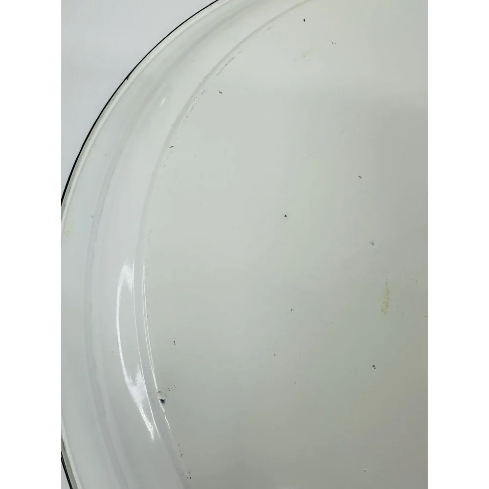 Vintage 1960's Round Colorful Enamel Tin‎ BBQ Large Serving Platter Tray MCM